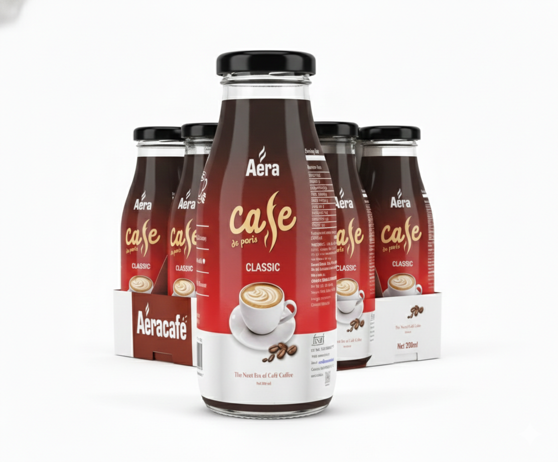 Aera Café Classic Cold Coffee 200ml Pack of 4 – Smooth Ready to Drink Coffee