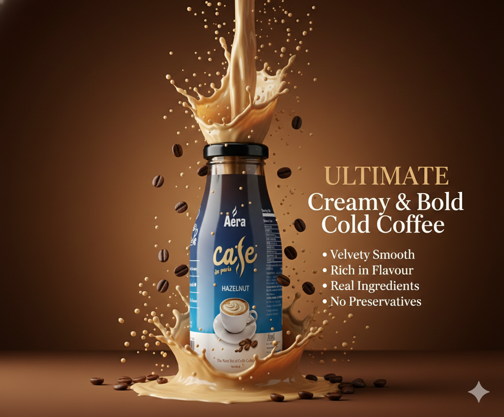 Aera Café Hazelnut Cold Coffee 200ml Pack of 4 – Premium Flavoured Coffee