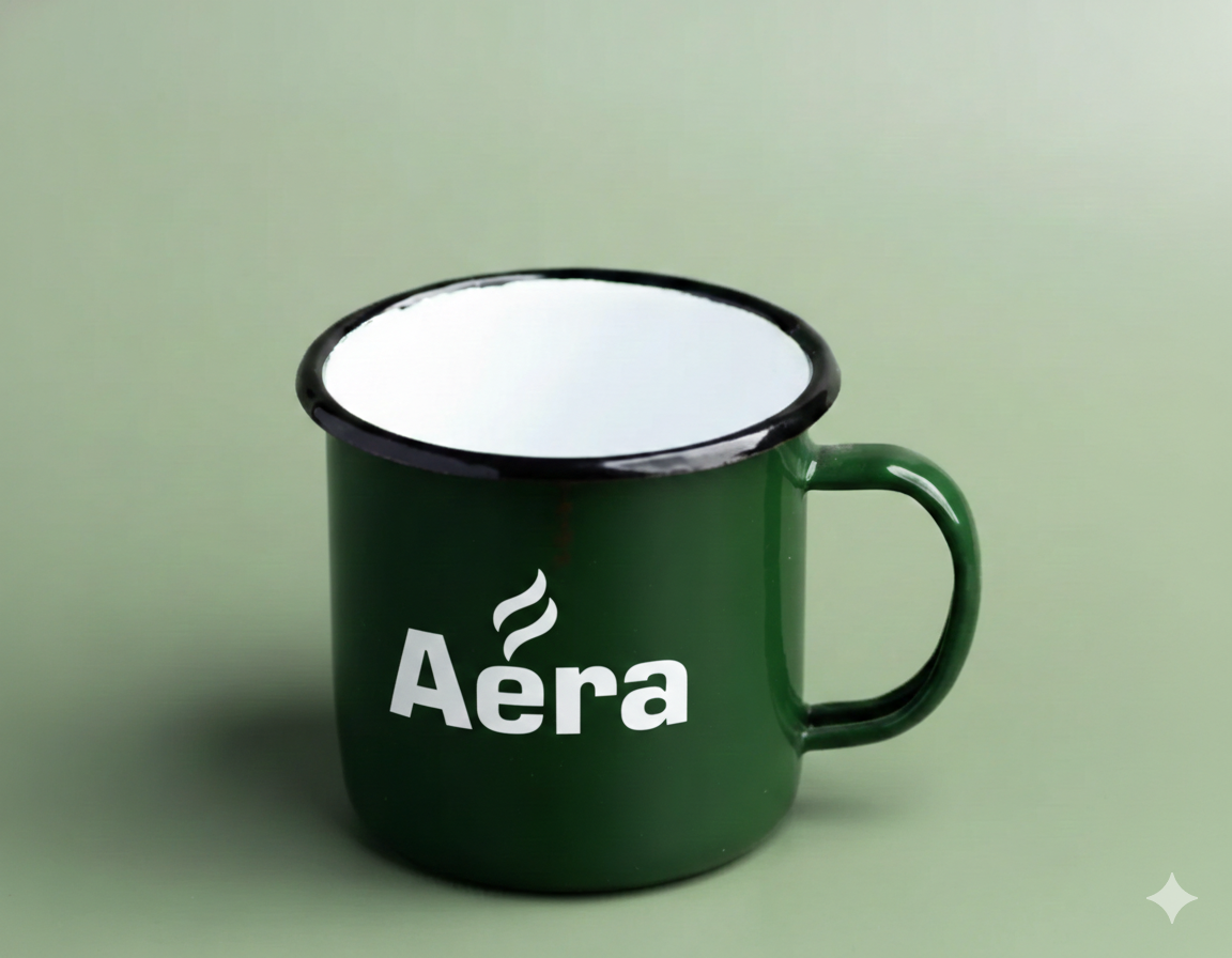 Green Enamel Mug