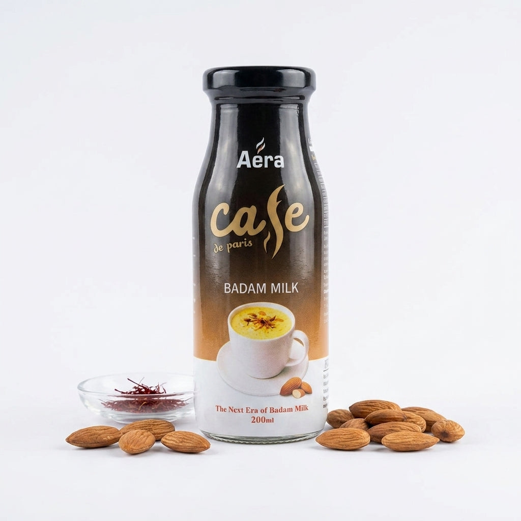 Aera Café Badam Milk 200ml Pack of 4 – Ready to Drink Almond Beverage
